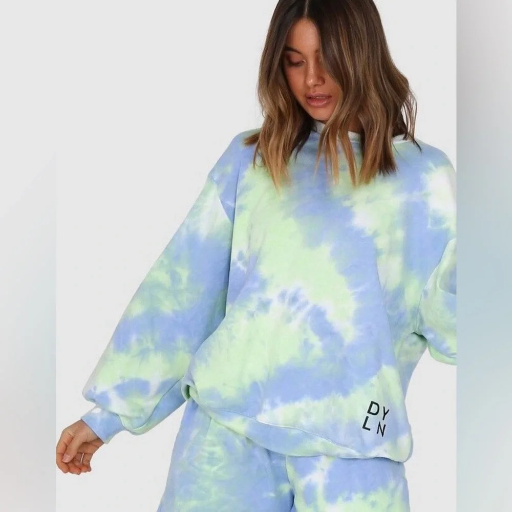 By.Dyln Xander Sweater in Sky Tie Dye New - Picture 11 of 13